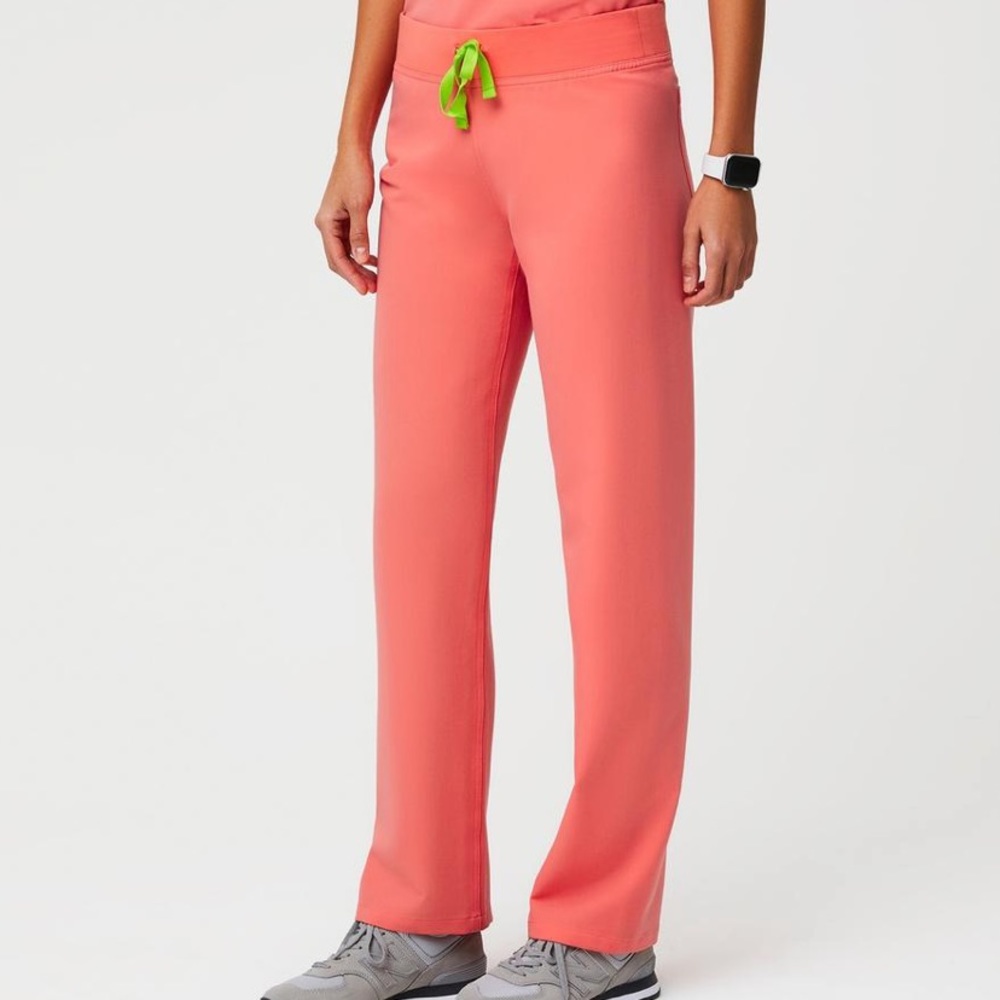 Figs Hot Coral XXS Petite Livingston Scrub Pants
